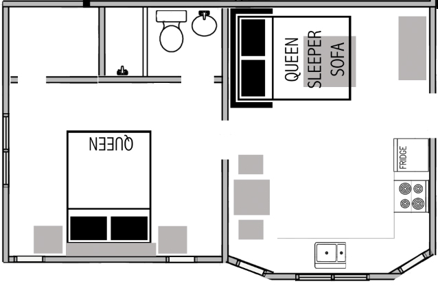 1-bedroom Vacation Rental floor plan