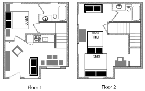 2-bedroom Vacation Rental floor plan