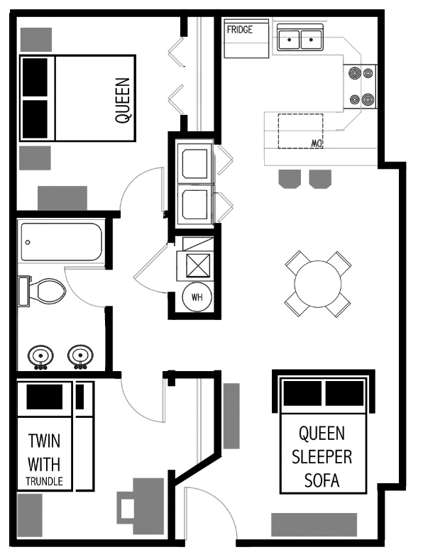 2-bedroom Vacation Rental Floor Plan