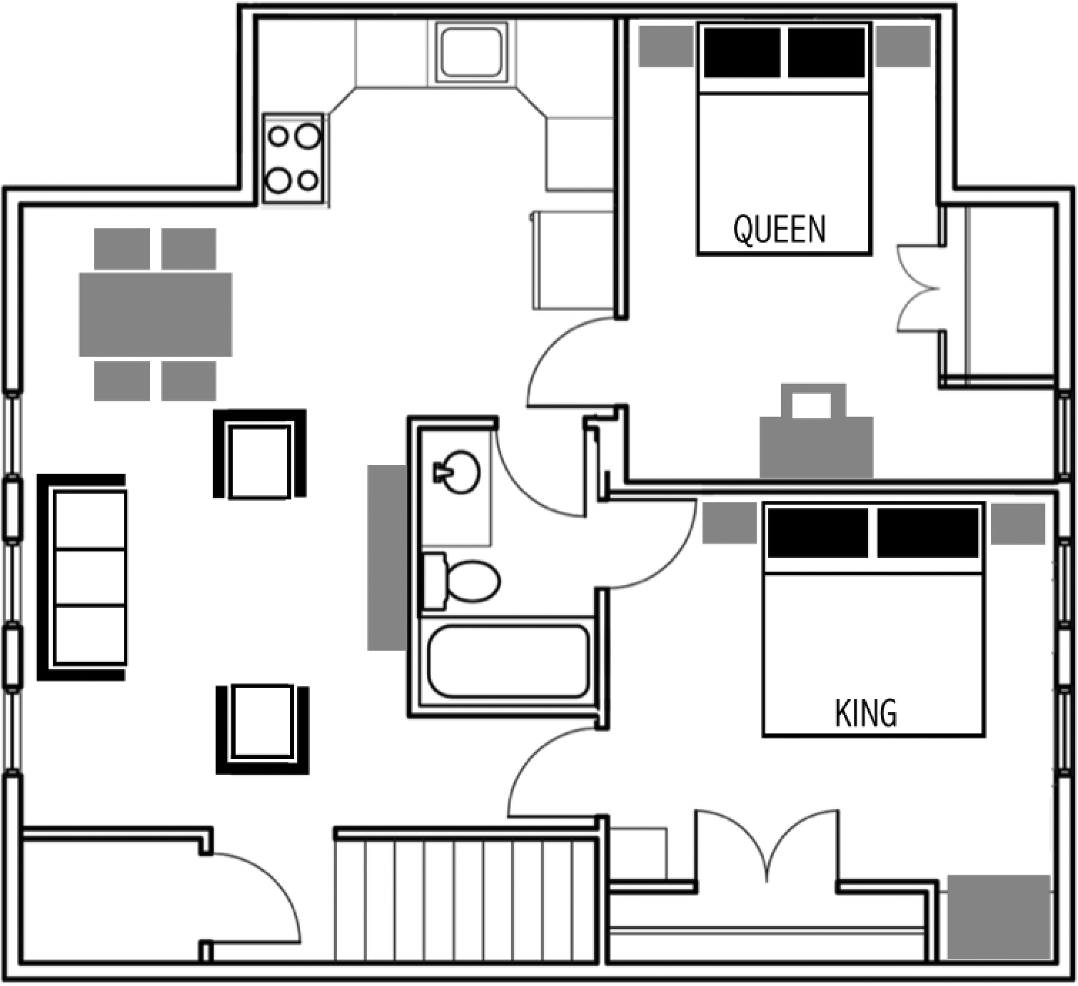 2-bedroom Vacation Rental floor plan